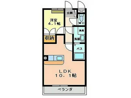 グローブ コート(1LDK/2階)の間取り写真