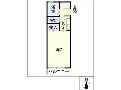 エクセルシオ安田(1K/2階)の間取り写真
