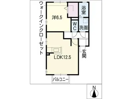 エトワールヒルズ(1LDK/1階)の間取り写真