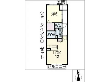 プラネット(1LDK/1階)の間取り写真