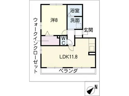 エクレール新栄 B棟(1LDK/2階)の間取り写真