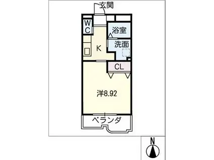 マンハイムM(1K/3階)の間取り写真