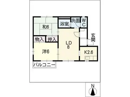 フレグランス城南(2LDK/2階)の間取り写真