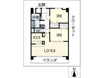 イーグルネスト新須磨(2LDK/3階)の間取り写真