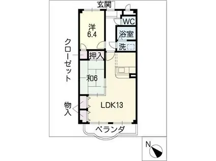 メルヴェーユ(2LDK/1階)の間取り写真