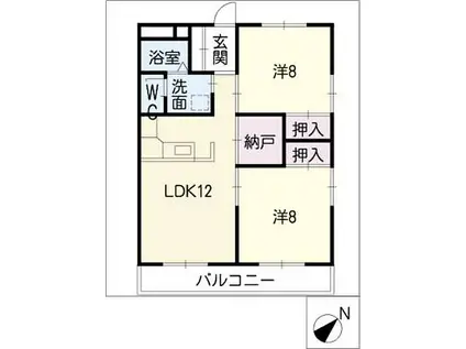 CASA(2LDK/1階)の間取り写真