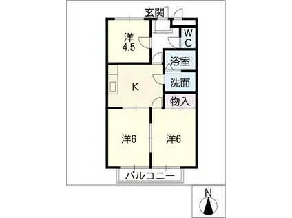 CRESCENT COURT J1(3K/2階)の間取り写真