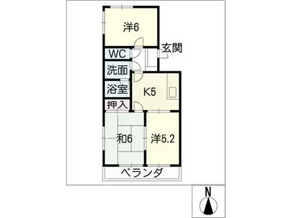 レジデンス八島(3K/3階)の間取り写真