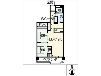 セントレー佐織803号(2LDK/8階)の間取り写真