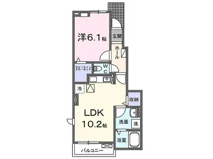 アニューコルソ(1LDK/1階)の間取り写真