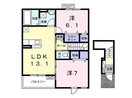 アンジュ(2LDK/2階)の間取り写真