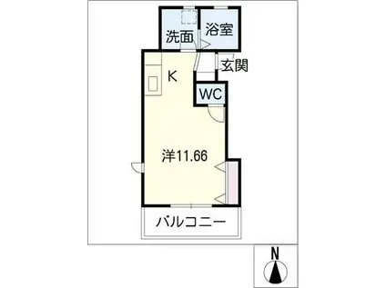 サラン・シャトー勝幡(ワンルーム/2階)の間取り写真