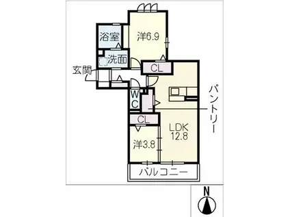 アビリオ(2LDK/2階)の間取り写真