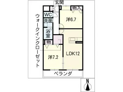 エスペーロ八田(2LDK/2階)の間取り写真