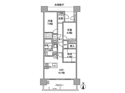 グランフォーリア高蔵寺(3LDK/6階)の間取り写真