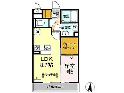 ルミエール(1LDK/3階)の間取り写真