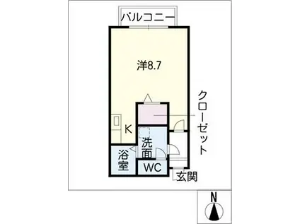 プリミエールI・J(ワンルーム/1階)の間取り写真