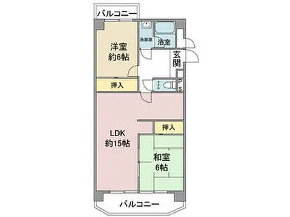 トーク21(2LDK/3階)の間取り写真