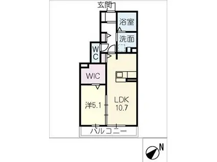 名鉄河和線 太田川駅 徒歩9分 2階建 新築(1LDK/1階)の間取り写真