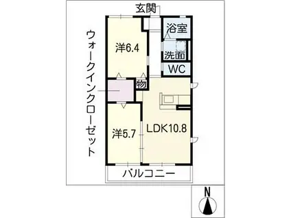 KONDO MINAMI(2LDK/1階)の間取り写真