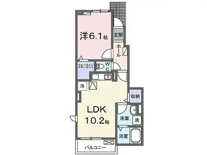 ネオ エルブIII(1LDK/1階)の間取り写真