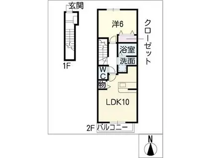 フォーリスト清水(1LDK/2階)の間取り写真