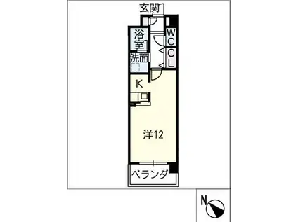 マンション夢想(ワンルーム/3階)の間取り写真
