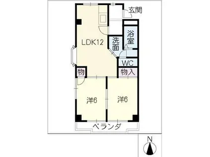 サンシャイン星崎(2LDK/3階)の間取り写真