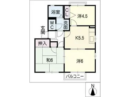 ロイヤルシーンIII(3K/2階)の間取り写真