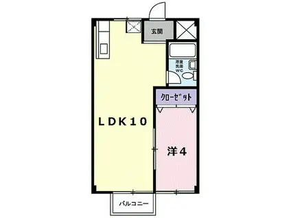 メゾンかおり(1LDK/2階)の間取り写真