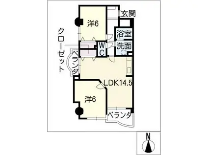 スプラウトII(2LDK/3階)の間取り写真