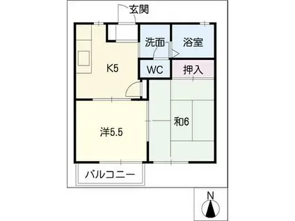 オラシオン桜PART2(2K/1階)の間取り写真