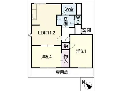 サンライズ21 B(2LDK/1階)の間取り写真