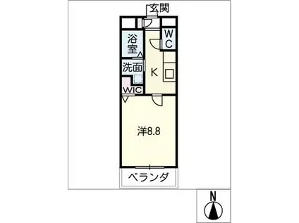 SHG島崎(1K/2階)の間取り写真
