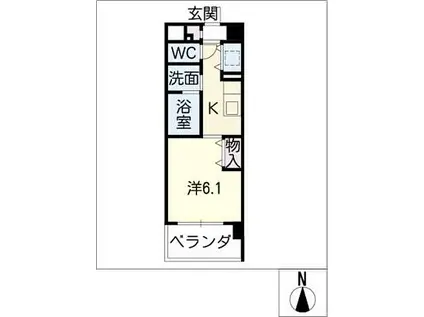 イーストCOURT SAKURABASHI(1K/1階)の間取り写真