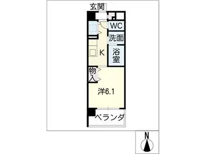 イーストCOURT SAKURABASHI(1K/2階)の間取り写真