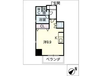 カサプラティーノ名古屋ノルテ(ワンルーム/6階)の間取り写真