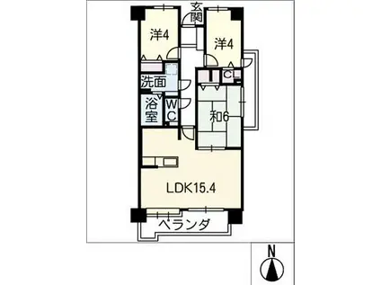 北千種パークハウス(3LDK/5階)の間取り写真