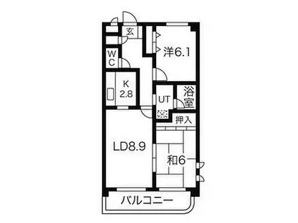 アルス末広(2LDK/5階)の間取り写真