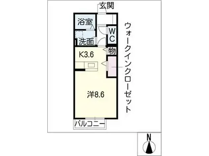 モナリエ浦里(ワンルーム/1階)の間取り写真