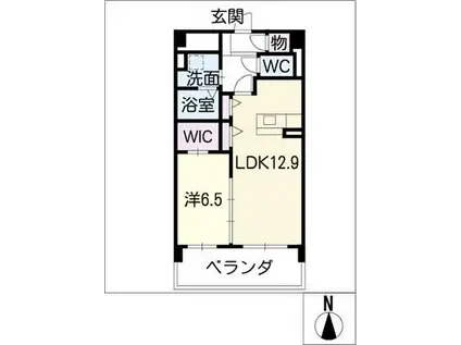 メルベーユ川宮(1LDK/6階)の間取り写真