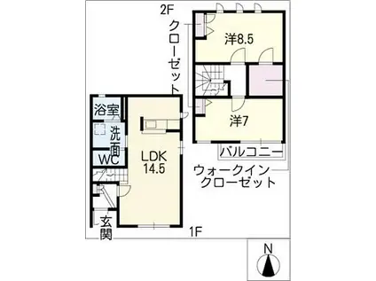 メゾン東山(2LDK)の間取り写真