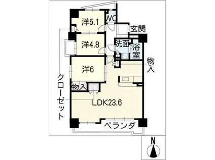 アメニティ新栄1401号(3LDK/14階)の間取り写真