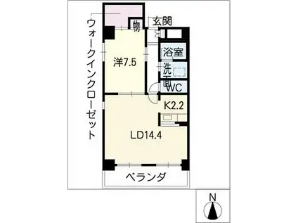 サン・パレス・本山(1LDK/3階)の間取り写真