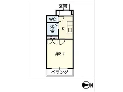 レイール 赤池(1K/4階)の間取り写真