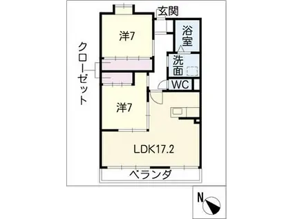 MIKAZUKI GARDEN(2LDK/3階)の間取り写真