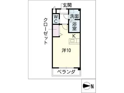 EXCEL COURT 櫻(ワンルーム/1階)の間取り写真