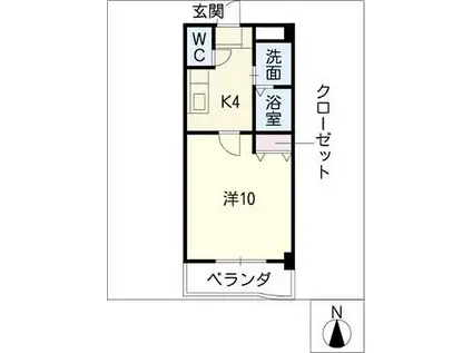 ラフォーレTSUCHIHARA(1K/1階)の間取り写真