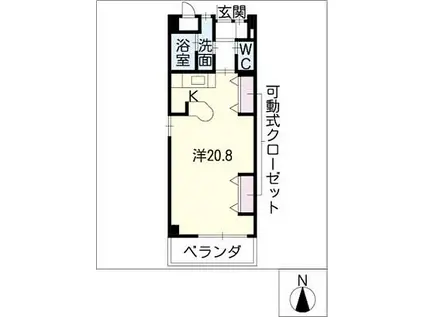 アクシスヨーロッパ弐番館(ワンルーム/4階)の間取り写真