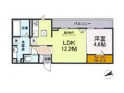 アヴァンセ加納(1LDK/1階)の間取り写真